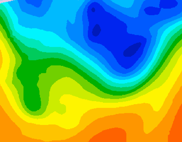GDPS 500 millibar geopotential height 006 hour forecast chart for Canada based on 2026/10/26 1200Z data