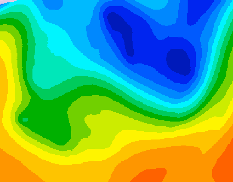 GDPS 500 millibar geopotential height 018 hour forecast chart for Canada based on 2026/10/26 1200Z data