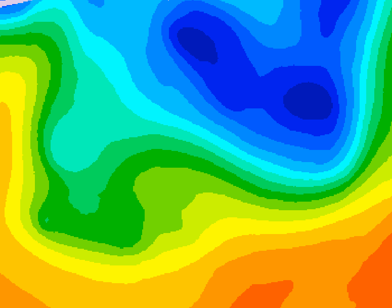 GDPS 500 millibar geopotential height 024 hour forecast chart for Canada based on 2026/10/26 1200Z data