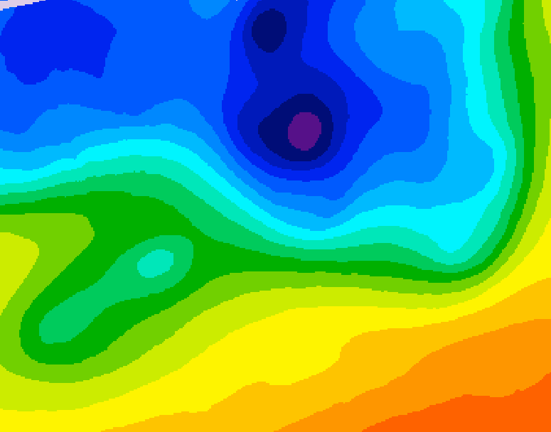 GDPS 500 millibar geopotential height 126 hour forecast chart for Canada based on 2026/10/26 1200Z data
