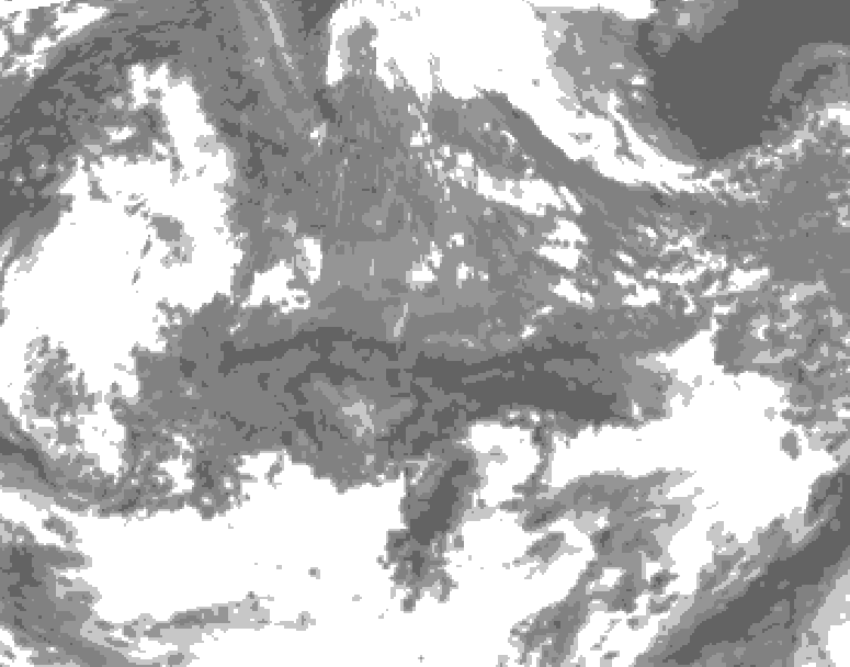 GDPS total cloud 072 hour forecast chart for Canada based on 2026/10/26 0000Z data