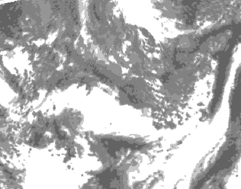 GDPS total cloud 018 hour forecast chart for Canada based on 2026/10/26 1200Z data