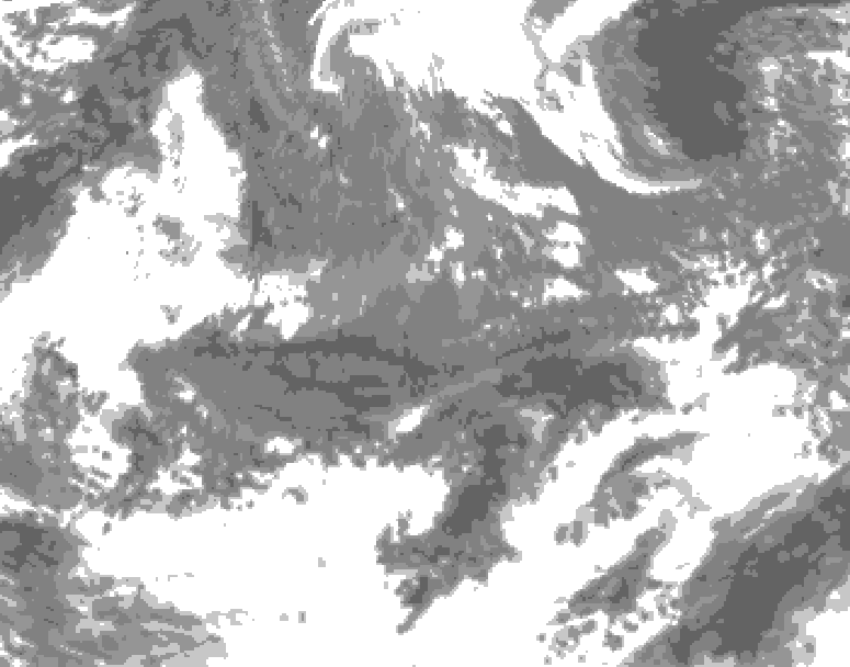 GDPS total cloud 066 hour forecast chart for Canada based on 2026/10/26 1200Z data
