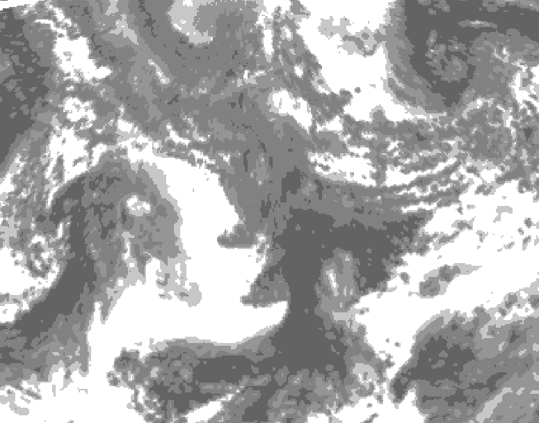 GDPS total cloud 180 hour forecast chart for Canada based on 2026/10/26 1200Z data