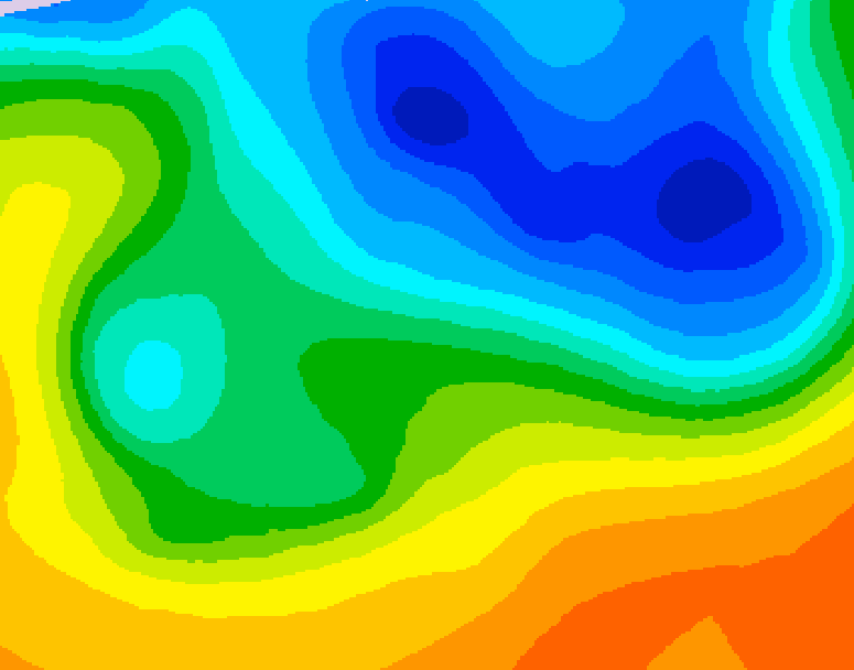 GDPS 500 millibar geopotential height 024 hour forecast chart for Canada based on 2026/10/27 0000Z data