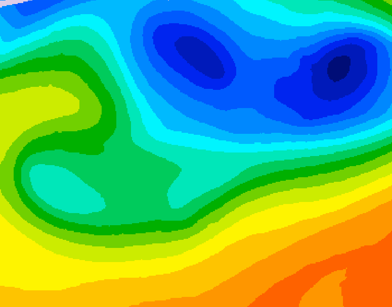 GDPS 500 millibar geopotential height 048 hour forecast chart for Canada based on 2026/10/27 0000Z data