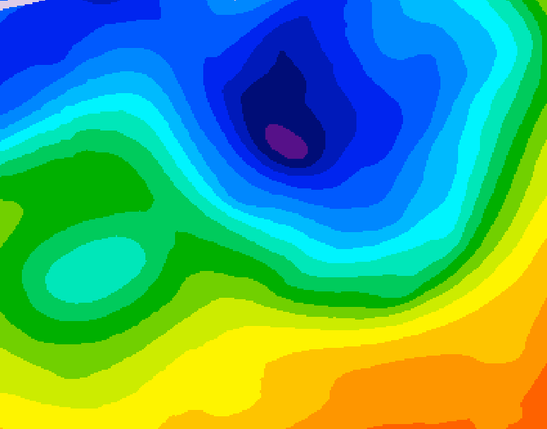 GDPS 500 millibar geopotential height 096 hour forecast chart for Canada based on 2026/10/27 0000Z data