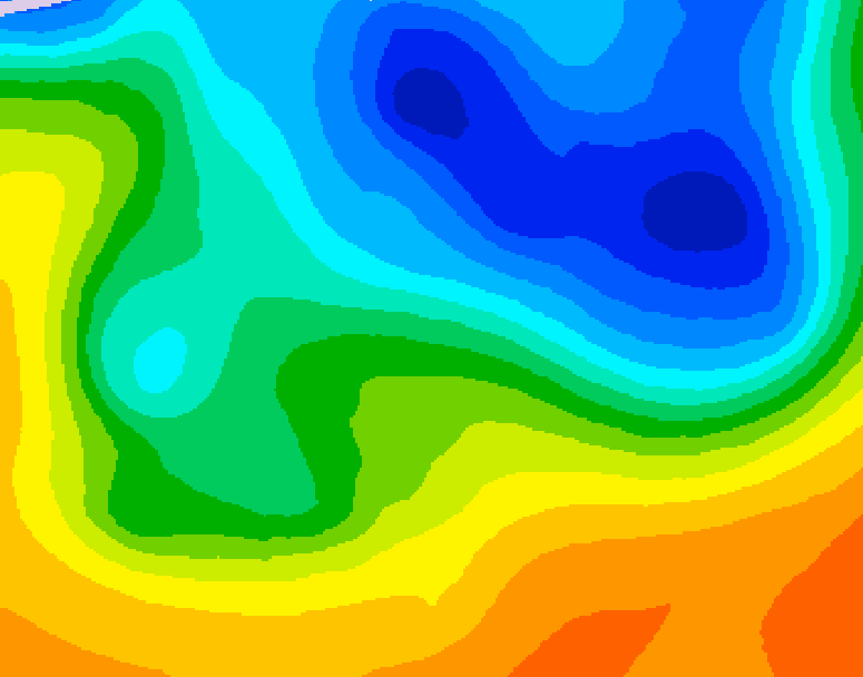 GDPS 500 millibar geopotential height 006 hour forecast chart for Canada based on 2026/10/27 1200Z data