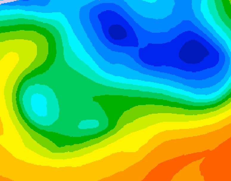 GDPS 500 millibar geopotential height 018 hour forecast chart for Canada based on 2026/10/27 1200Z data