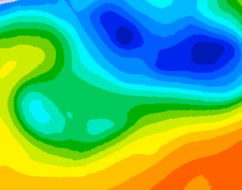 GDPS 500 millibar geopotential height 024 hour forecast chart for Canada based on 2026/10/27 1200Z data