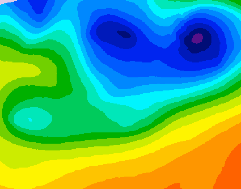 GDPS 500 millibar geopotential height 048 hour forecast chart for Canada based on 2026/10/27 1200Z data
