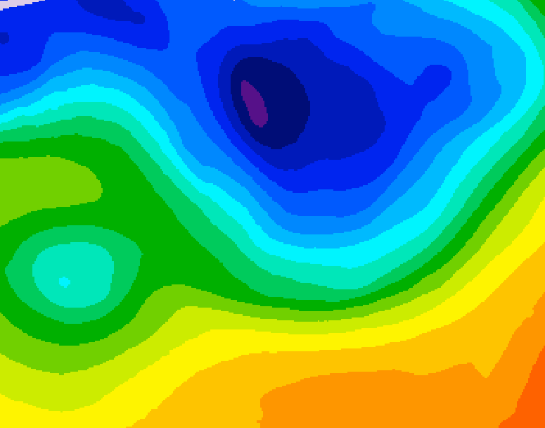 GDPS 500 millibar geopotential height 072 hour forecast chart for Canada based on 2026/10/27 1200Z data