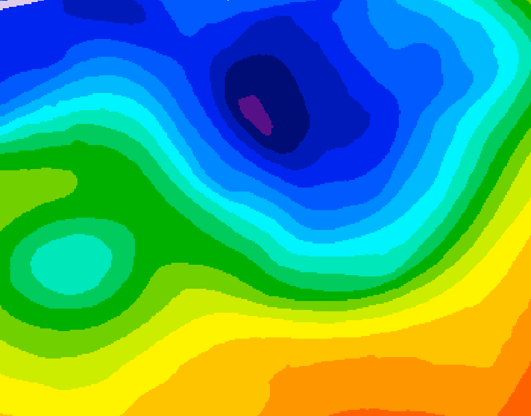GDPS 500 millibar geopotential height 078 hour forecast chart for Canada based on 2026/10/27 1200Z data