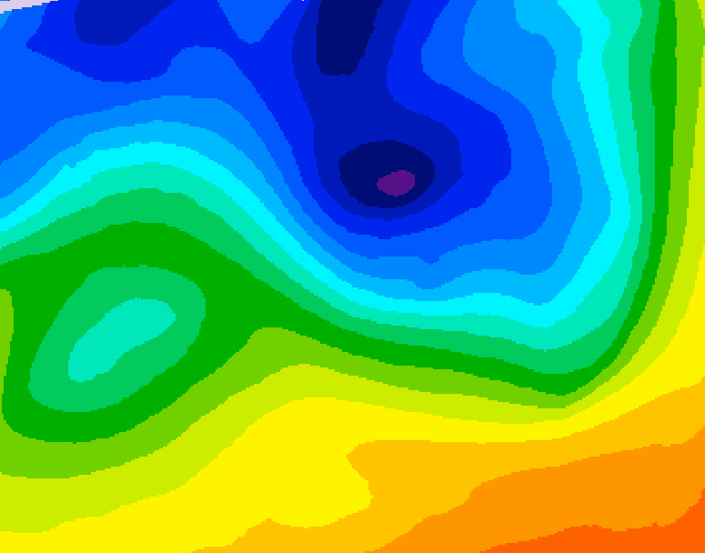 GDPS 500 millibar geopotential height 096 hour forecast chart for Canada based on 2026/10/27 1200Z data