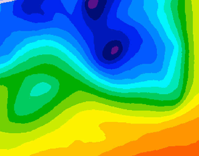 GDPS 500 millibar geopotential height 102 hour forecast chart for Canada based on 2026/10/27 1200Z data