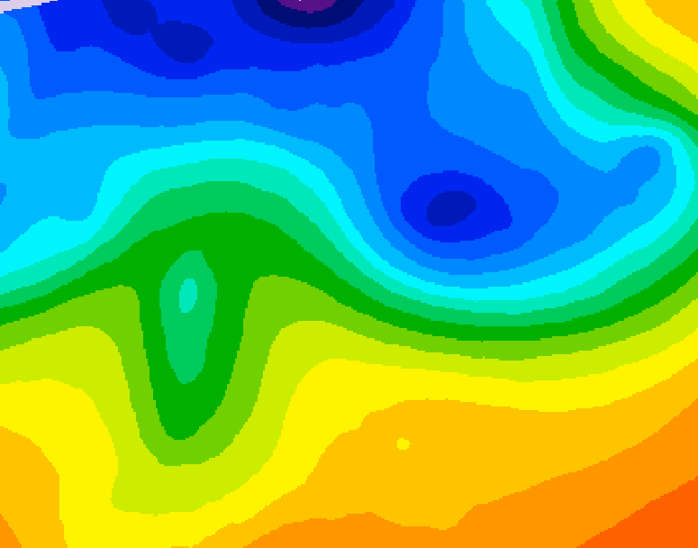 GDPS 500 millibar geopotential height 132 hour forecast chart for Canada based on 2026/10/27 1200Z data