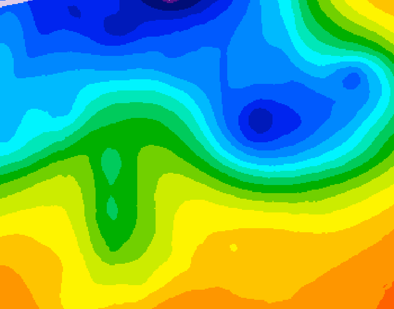 GDPS 500 millibar geopotential height 138 hour forecast chart for Canada based on 2026/10/27 1200Z data