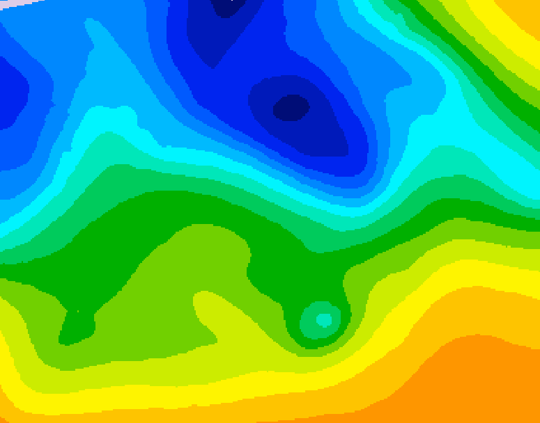 GDPS 500 millibar geopotential height 222 hour forecast chart for Canada based on 2026/10/27 1200Z data