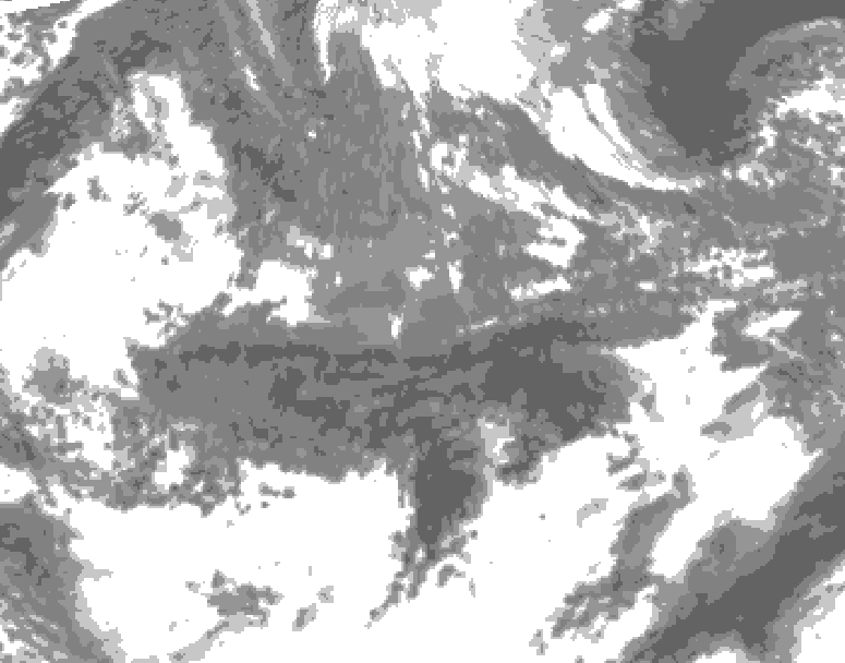 GDPS total cloud 036 hour forecast chart for Canada based on 2026/10/27 1200Z data