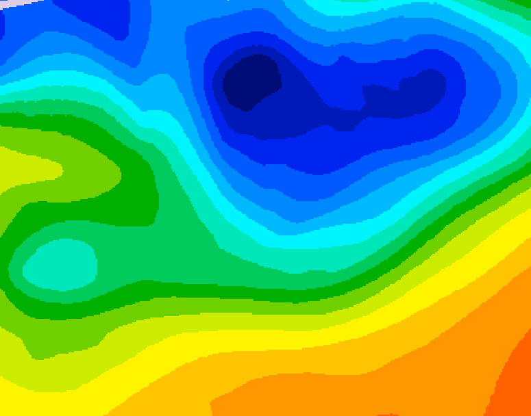 GDPS 500 millibar geopotential height 048 hour forecast chart for Canada based on 2026/10/28 0000Z data
