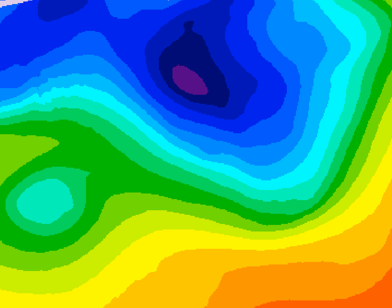 GDPS 500 millibar geopotential height 060 hour forecast chart for Canada based on 2026/10/28 1200Z data