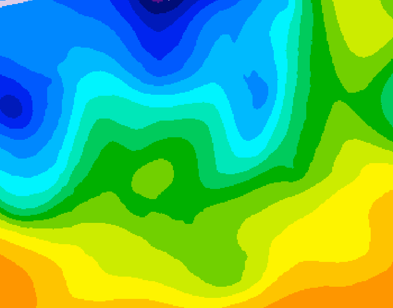 GDPS 500 millibar geopotential height 222 hour forecast chart for Canada based on 2026/10/28 1200Z data