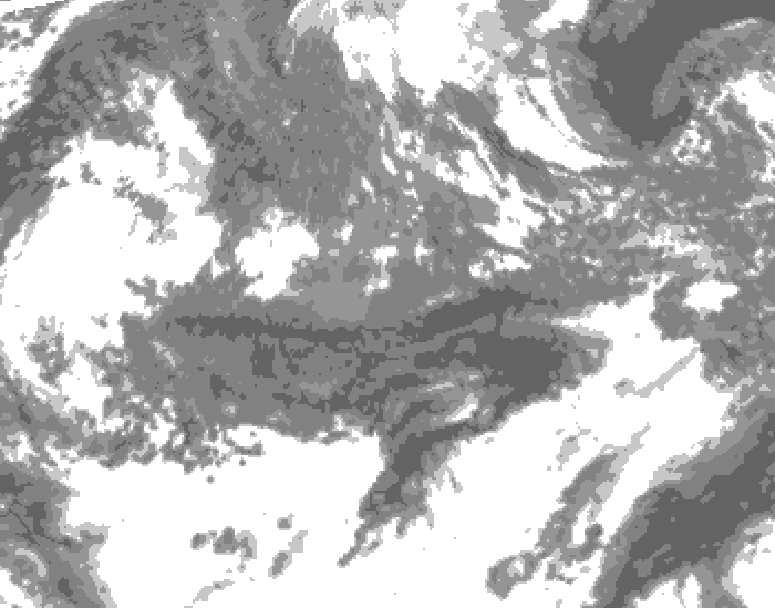 GDPS total cloud 012 hour forecast chart for Canada based on 2026/10/28 1200Z data