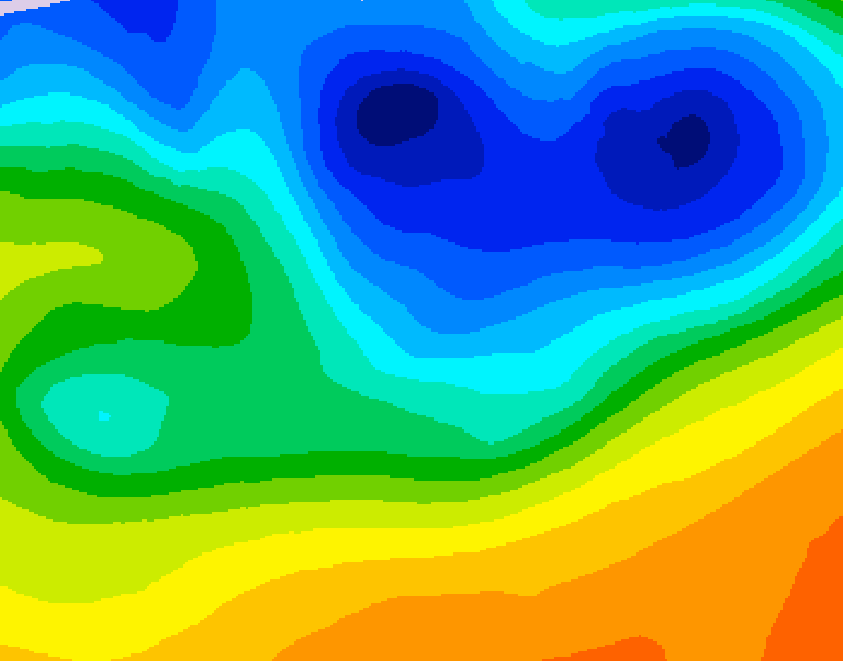 GDPS 500 millibar geopotential height 018 hour forecast chart for Canada based on 2026/10/29 0000Z data