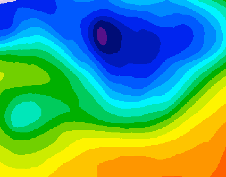 GDPS 500 millibar geopotential height 030 hour forecast chart for Canada based on 2026/10/29 0000Z data