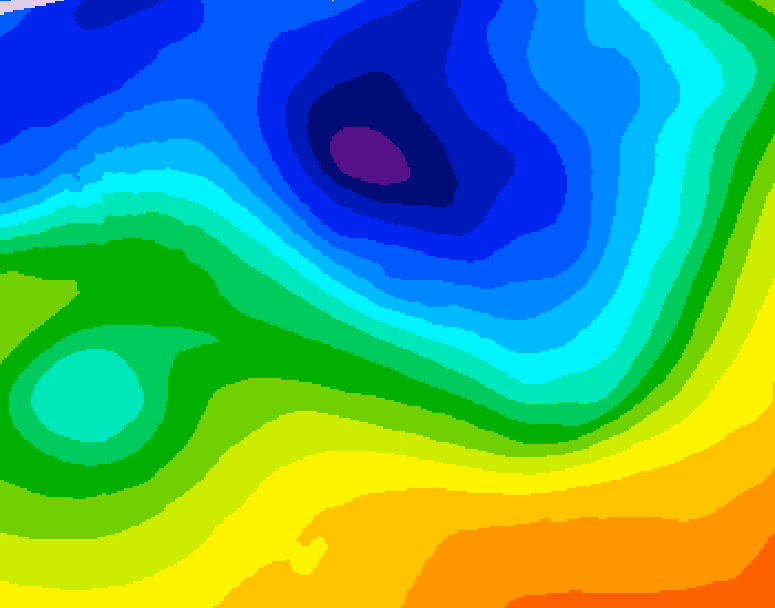 GDPS 500 millibar geopotential height 048 hour forecast chart for Canada based on 2026/10/29 0000Z data