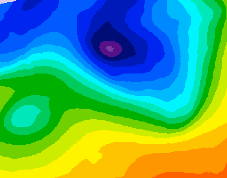 GDPS 500 millibar geopotential height 054 hour forecast chart for Canada based on 2026/10/29 0000Z data