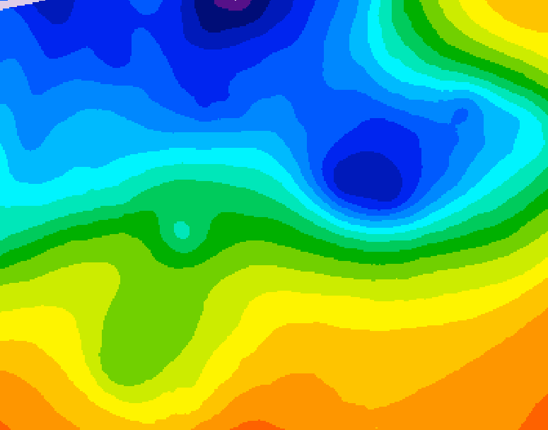 GDPS 500 millibar geopotential height 102 hour forecast chart for Canada based on 2026/10/29 0000Z data