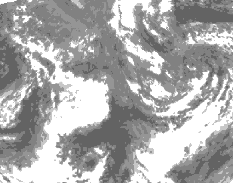 GDPS total cloud 120 hour forecast chart for Canada based on 2026/10/29 0000Z data