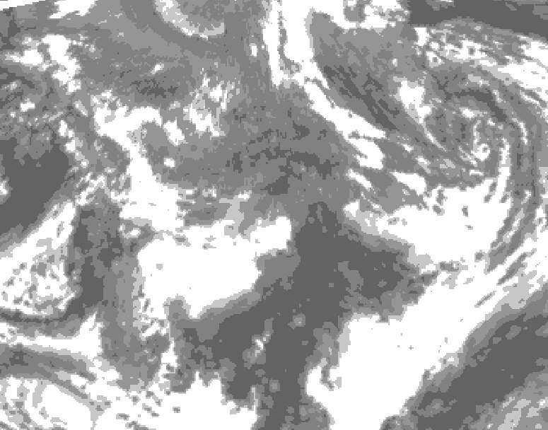 GDPS total cloud 132 hour forecast chart for Canada based on 2026/10/29 0000Z data