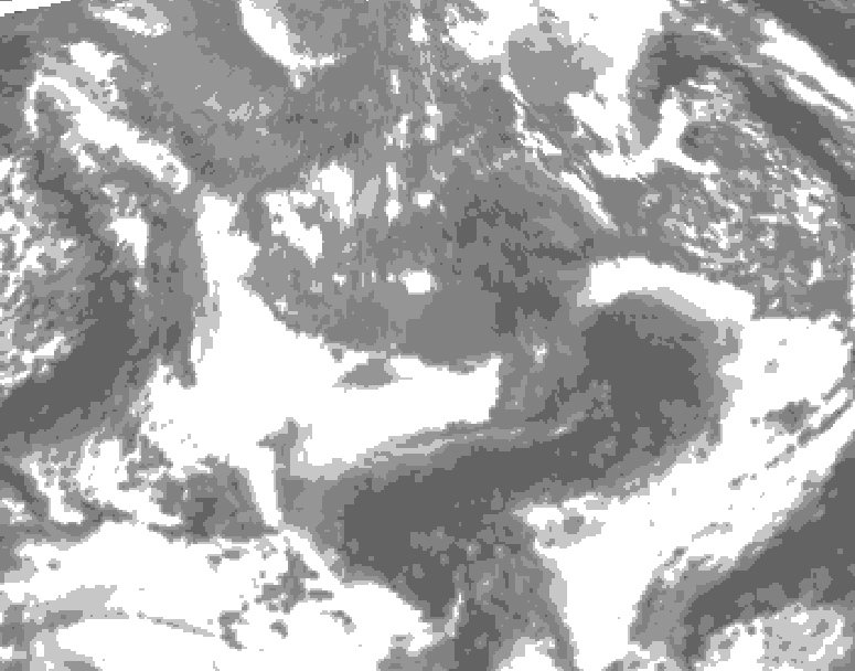 GDPS total cloud 150 hour forecast chart for Canada based on 2026/10/29 0000Z data