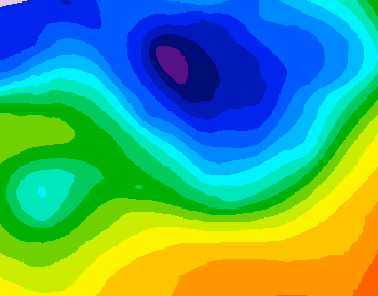GDPS 500 millibar geopotential height 012 hour forecast chart for Canada based on 2026/10/30 0000Z data