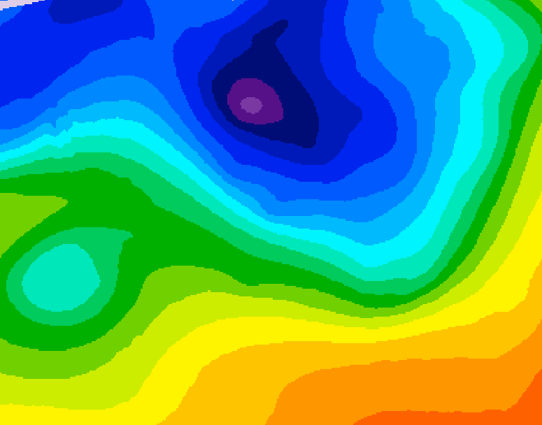 GDPS 500 millibar geopotential height 024 hour forecast chart for Canada based on 2026/10/30 0000Z data