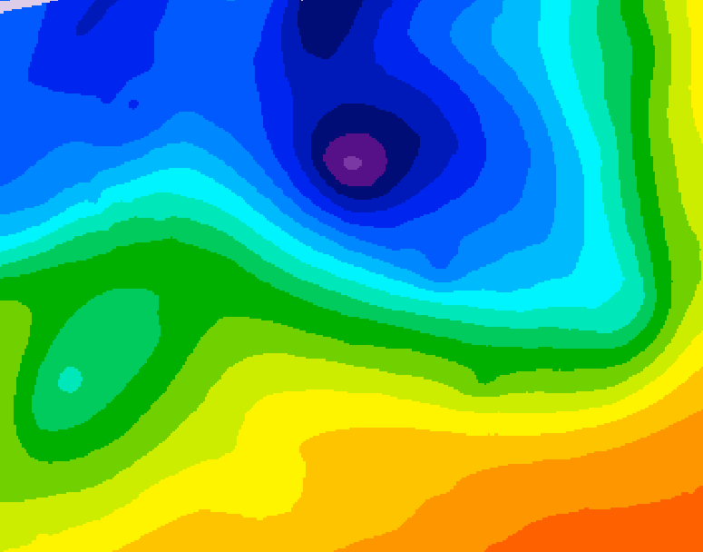 GDPS 500 millibar geopotential height 042 hour forecast chart for Canada based on 2026/10/30 0000Z data