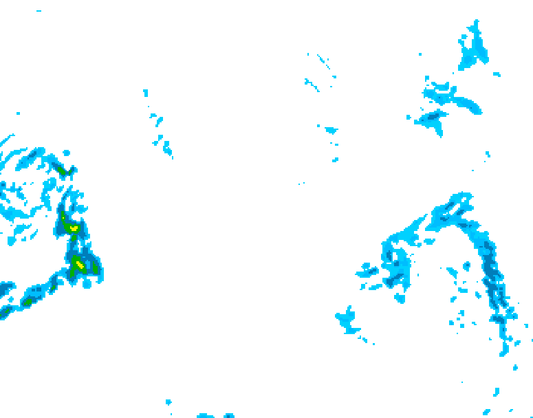 GDPS precipitation 222 hour forecast chart for Canada based on 2026/10/30 0000Z data