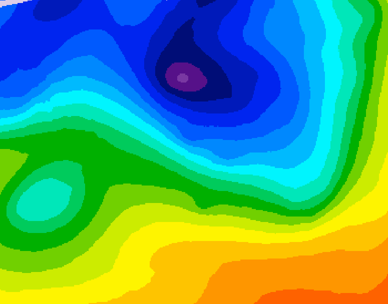 GDPS 500 millibar geopotential height 006 hour forecast chart for Canada based on 2026/10/31 0000Z data