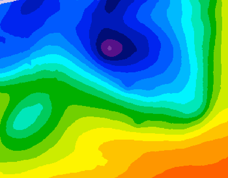 GDPS 500 millibar geopotential height 012 hour forecast chart for Canada based on 2026/10/31 0000Z data