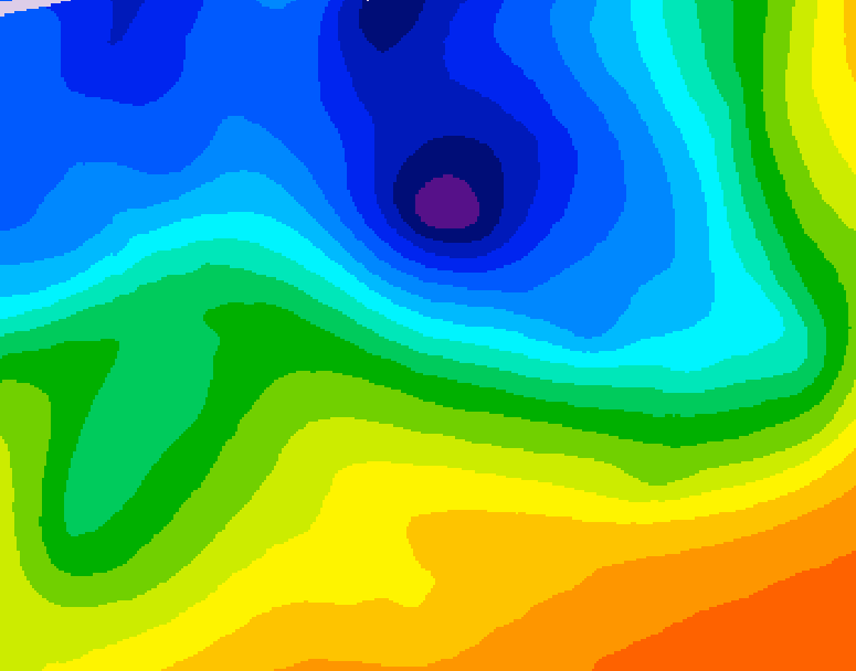 GDPS 500 millibar geopotential height 024 hour forecast chart for Canada based on 2026/10/31 0000Z data