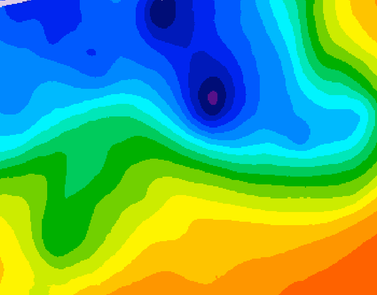 GDPS 500 millibar geopotential height 036 hour forecast chart for Canada based on 2026/10/31 0000Z data