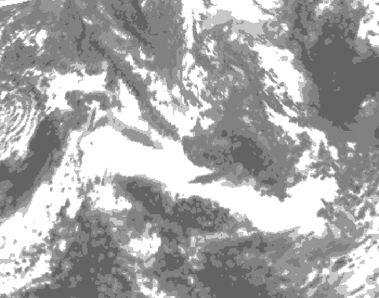 GDPS total cloud 036 hour forecast chart for Canada based on 2026/10/31 0000Z data