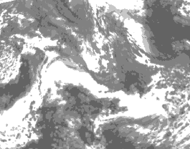 GDPS total cloud 042 hour forecast chart for Canada based on 2026/10/31 0000Z data
