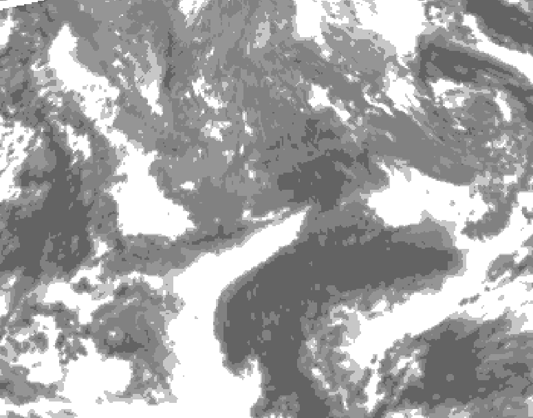 GDPS total cloud 102 hour forecast chart for Canada based on 2026/10/31 0000Z data