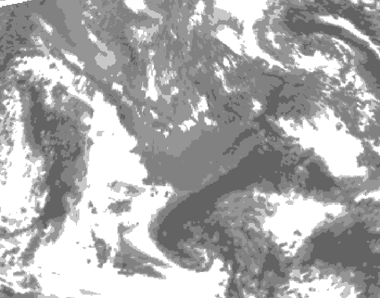 GDPS total cloud 120 hour forecast chart for Canada based on 2026/10/31 0000Z data