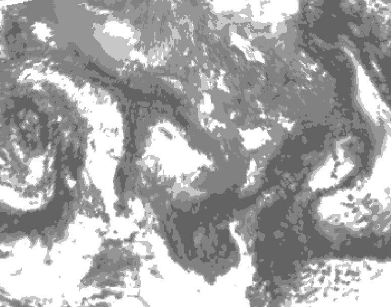 GDPS total cloud 156 hour forecast chart for Canada based on 2026/10/31 0000Z data