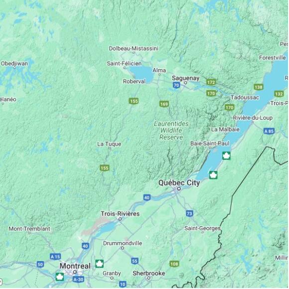 basemap 480 by 480 kilometres with centre at 47.5N 72.0W