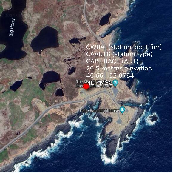 map at zoomlvl 1x1 kilometres for CAPE RACE (AUT)